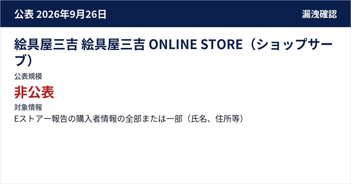 絵具屋三吉 絵具屋三吉 ONLINE STORE(ショップサーブ) 公表規模:非公表