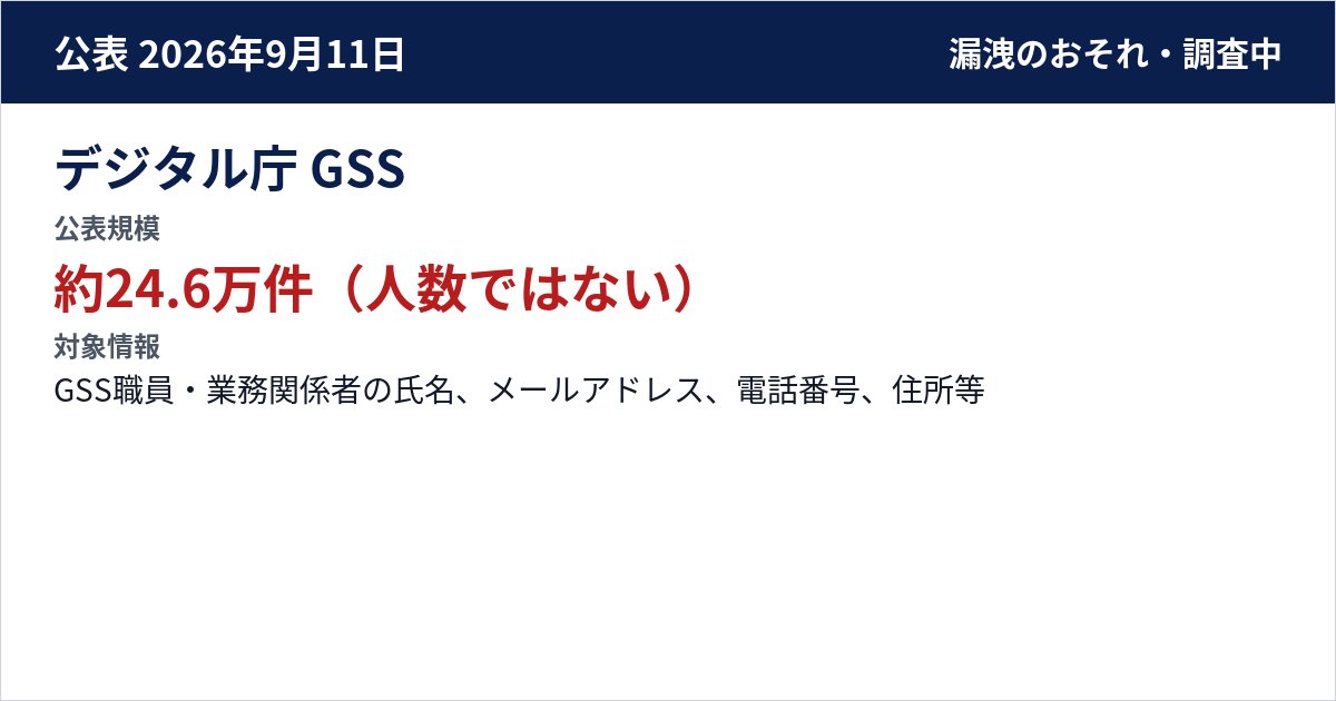デジタル庁 GSS 公表規模:約24.6万件(人数ではない)