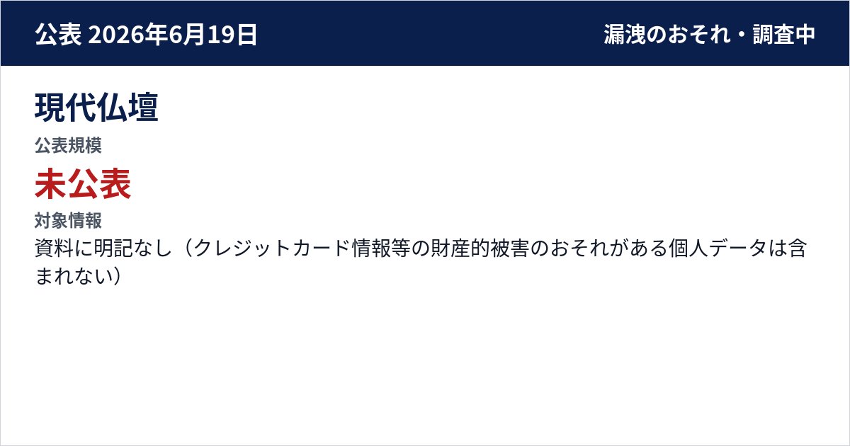 現代仏壇 公表規模:未公表