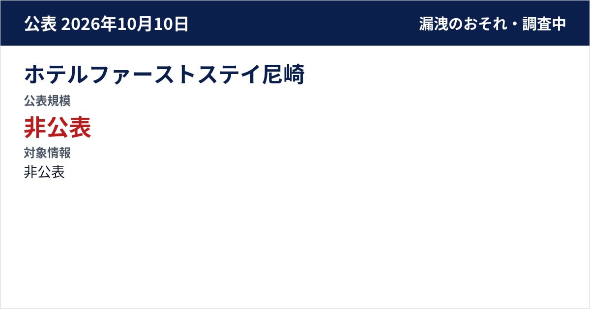 ホテルファーストステイ尼崎 公表規模:非公表