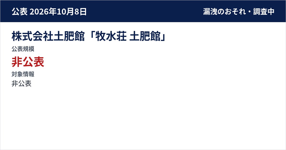 株式会社土肥館「牧水荘 土肥館」 公表規模:非公表