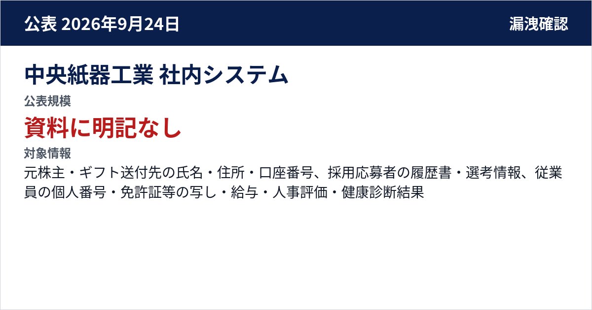 中央紙器工業 社内システム 公表規模:資料に明記なし